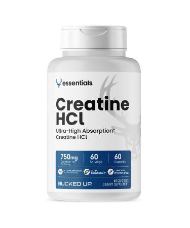 Bucked Up - Creatine HCL 750mg Serving - 60 Servings (60 Capsules)