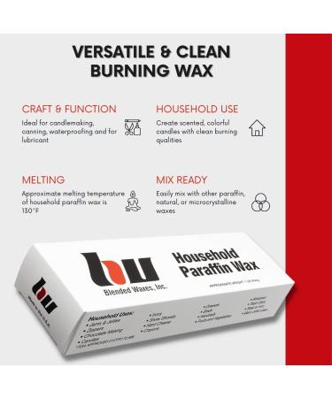 Blended Waxes Inc. 1 lb. Block - Household Paraffin Wax for Canning, Candle Making & More | 1lb. Block for Metal Preservation, Waterproofing & Various Applications - Buy Online on GoSupps.com