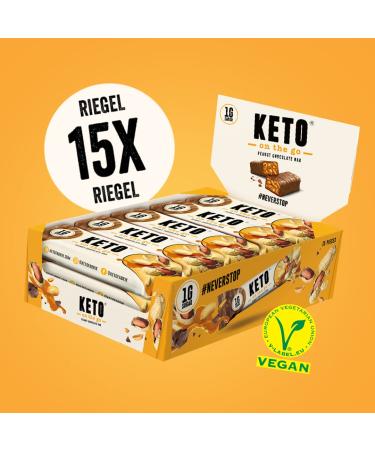 Ketofabrik Keto Bars - Peanut Flavor | 15x30g Low-Calorie Candy | Only 1g Sugar Per Bar | No Added Sugar Keto Snack - Buy Online on GoSupps.com