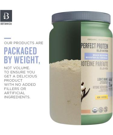 Botanica Vegan Protein Powder for Brain Booster | Vanilla Superfood Protein Powder 606g | Organic Plant-Based with Lion's Mane Mushroom Rhodiola & B Vitamin Complex | Brain Support | No Gluten Dairy Stevia or Added Sugar | 14 Servings - Buy Online on GoSupps.com