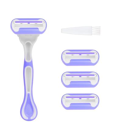 Lophe razor ladies purple smooth razor blades 4 replacement blades with triple blade for women's razors female razors for women gift - Buy Online on GoSupps.com