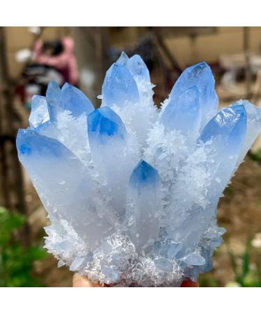 Sky Blue Phantom Quartz Crystal Cluster Specimen ERTEYIN (Size : 200-250g) - Buy Online on GoSupps.com