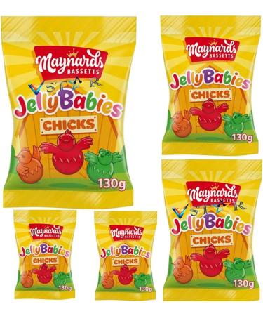 5 x Maynards Bassetts Jelly Babies Chicks Bag 130g - Buy Online on GoSupps.com