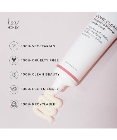 Hey Honey Come Clean Propolis & Mineral Facial Scrub - Gentle Exfoliating Dead Sea Salt Scrub for Sensitive Skin | 110ml (3.7 oz) | International Shipping Available - Buy Online on GoSupps.com