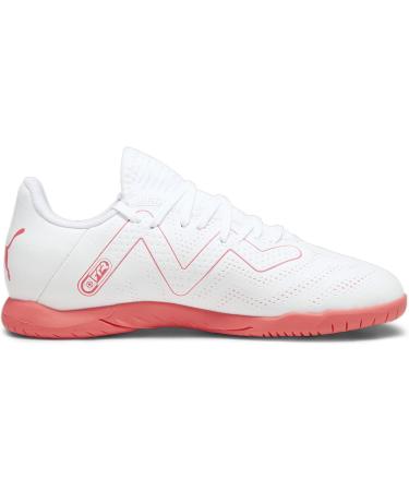 PUMA Unisex Kids Future Play It Jr Football Shoe - 37 EU White & Fire Orchid | International Shipping Available - Buy Online on GoSupps.com