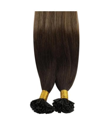 Moresoo Real Hair Extensions - Brown Pre-Bonded Keratin U-Tip Extensions | Dark Brown to Blonde | 50g 50cm | International Shipping - Buy Online on GoSupps.com