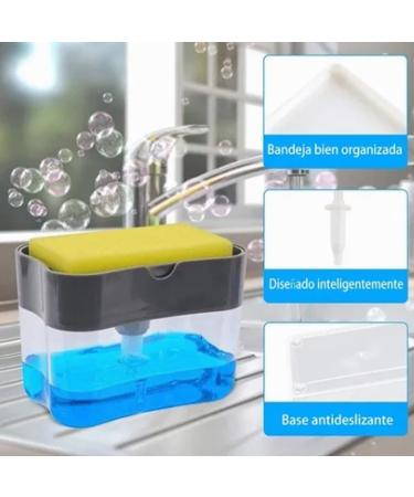 Dish Soap Dispenser and Sponge Holder for Kitchen Sink Detergent Liquid Press Dispenser Box Dishwashing Soap Automatic Outlet Kitchen Supplies - Buy Online on GoSupps.com