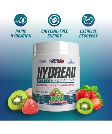 EHP Labs Hydreau Electrolytes Powder No Sugar - Hydration Powder for Endurance & Energy - Electrolyte Powder for Men & Women - Sugar Free Electrolytes - Raspberry Refresh (40 Serves) - Buy Online on GoSupps.com