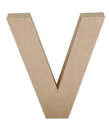 Papier Mache Paper Mache Letter V  7 Size  Brown
