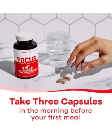 GOBIOTIX Focus Mushroom Supplement - Brain Booster Pills with Lions Mane, Cordyceps, Reishi, Chaga, Maitake - Nootropic for Memory, Energy, Immune Support - 90 Capsules - Buy Online on GoSupps.com