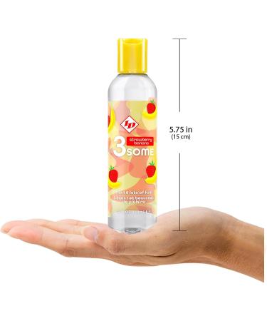 ID Lubricants 3some Flavored Massage Oil - Strawberry Banana | 4 fl oz | Warming Sensual Lube for Couples - Buy Online on GoSupps.com