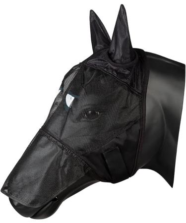 PFIFF 101013 Fly Mask Face Mask for Horses - Black-Grey Fly Protection for Ponies | Shop Internationally - Buy Online on GoSupps.com