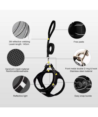 Buy Suredoo Anti-Pull Reflective Dog Harness & Leash for Small Dogs Puppies & Cats - Durable Comfortable & Stylish (Black M) | International Shipping Available - Buy Online on GoSupps.com