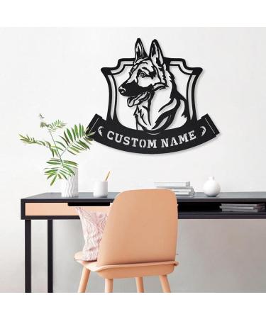 Personalized German Shepherd Monogram Holesian Shield Art - Unique Gifts for Men | Custom German Shepherd Decor & Dog Gifts - Buy Online on GoSupps.com