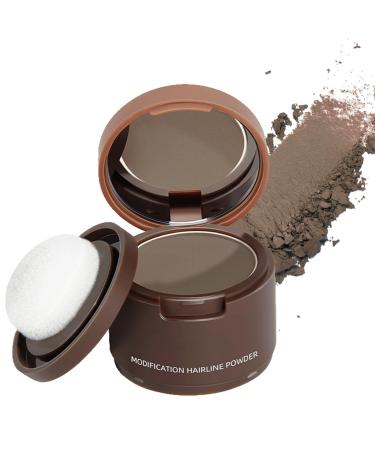 Hairline Powder-Hair Root Touch Up-Instantly Hairline Shadow-Conceals Hair Loss And Fills In Receding Hairlines Forehead Side Hair Filler- grey hair cover up for Women & Men Sweatproof (Dark brown)