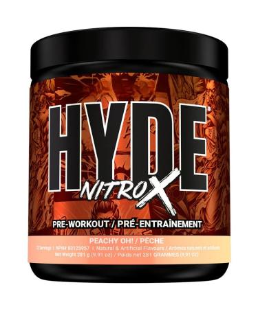 Mr Hyde NitroX Pre-Workout | Pre-Workout Powder for Energy Pumps Powder & Focus | Powered by 400mg Caffeine L-Citrulline Creatine HCL | 225g 60 Servings (Peach)