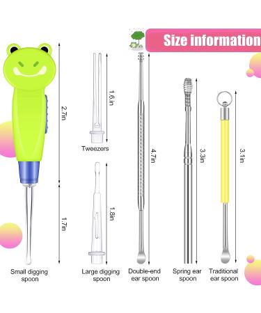 17-Piece Kid's LED Earwax Remover Tool Kit - Stainless Steel Ear Curette with Light for Easy Ear Wax Cleaning and Removal (Vivid Style) - Buy Online on GoSupps.com