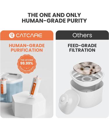 CAT CARE 84oz/2.5L Ultra Quiet Pet Water Fountain with Ultra-Filtration Tech - Blue - Buy Online on GoSupps.com