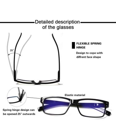 Buy NORPERWIS Blue Light Blocking Reading Glasses for Women & Men - Spring Hinge Square Eyeglasses 5 Pack - 2.5x Magnification - Buy Online on GoSupps.com