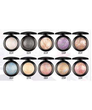 YABINA 10 Colors Baked Shimmer Eyeshadow Palette - Long Lasting Metallic Makeup Cosmetics (01) - Buy Online on GoSupps.com