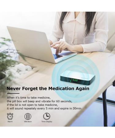 Pill Dispenser with Alarm - Smart Pill Box with Up to 7 Alarms a Day, 6 Compartments, Pill Reminder for Elderly - White - Buy Online on GoSupps.com