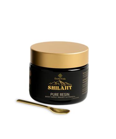 Exotic Veda Pure Himalayan Shilajit Resin 50g 70% Fulvic Acid Lab Tested Authentic Mineral Pitch Natural Energy Strength & Immunity Support for Men & Women