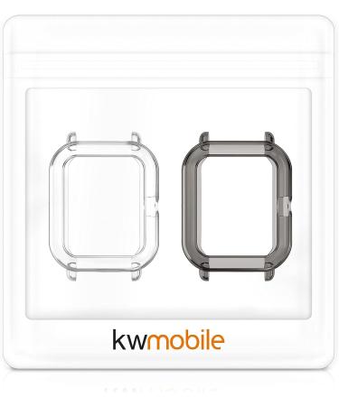 kwmobile 2-Pack Fitness Tracker Frame for Huami Amazfit GTS 2 Mini - TPU Silicone Cover (Transparent/Black) - Buy Online on GoSupps.com