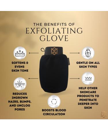 Moroccan Black Soap and Exfoliating Glove Kit for Body Scrub | Dead Skin Remover & Deep Pore Cleanser | Olive Based Soap & Kessa Mitt | Includes Toiletry Bag | Moroccan Sou - Buy Online on GoSupps.com