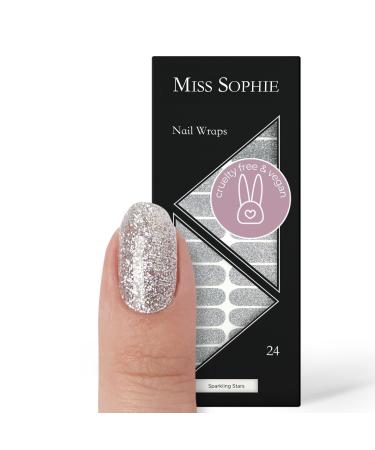 Miss Sophie Nail Wraps - 24 Ultra-Thin-self-Adhesive Long-Lasting Nail Wraps Sparkling Stars 24