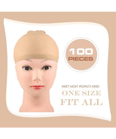 100 Pack Medium Nylon Wig Cap | Stretchy & Breathable Stocking Caps for Hair Security | Lightweight & Durable (Skin) - Buy Online on GoSupps.com