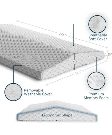 ComfiLife Lumbar Support Memory Foam Pillow for Back Pain Relief - White Standard - Buy Online on GoSupps.com