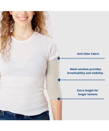 Care+Wear Unisex Ultra-Soft Antimicrobial Long PICC Line Cover Slate 9"-11" Bicep - Buy Online on GoSupps.com