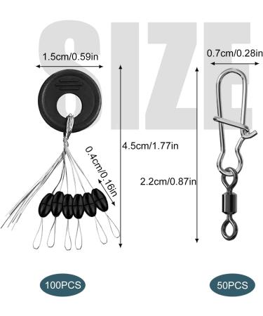 QIQN Float Stopper - 6 in 1 Rubber Fishing Bobber Stopper with Swivel - 100 Set Oval M for International Fishing - Buy Online on GoSupps.com