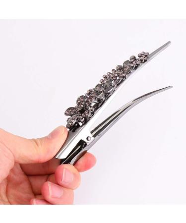 Minkissy Metal Hair Clips Metal Hair Clips 1Pc Large Alligator Hair Clips Rhinestone Duckbill Clips Crocodile Barrettes for Styling Hairdressing (Grey) Duckbill Hair Clips Duckbill Hair Clips - Buy Online on GoSupps.com