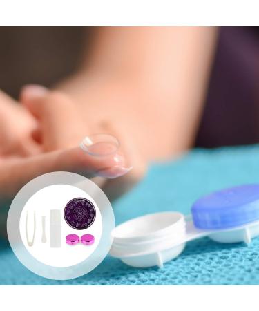 Exceart Portable Contact Lens Container - Travel Eye Case with Mirror | Invisible Violet & Purple Contact Cases - Buy Online on GoSupps.com