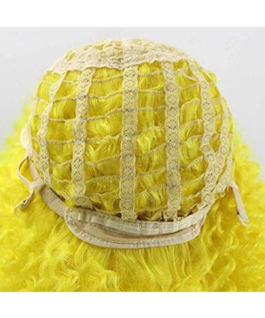 BGHJUE Long Yellow Blonde Afro Kinky Curly Wig for Women - 50cm - Stylish & Comfortable International Shipping - Buy Online on GoSupps.com