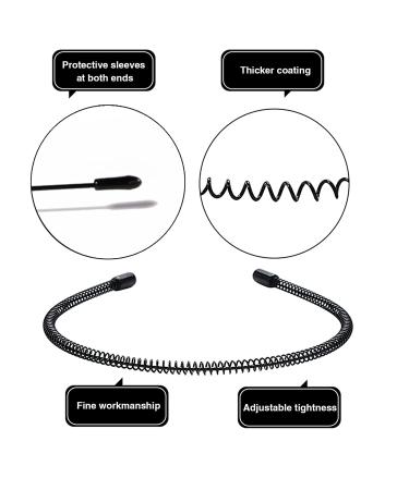 6-Piece Unisex Non-Slip Elastic Shaft Metal Headbands for Sports & Daily Make-Up - Stylish Black Hair Accessories - Buy Online on GoSupps.com