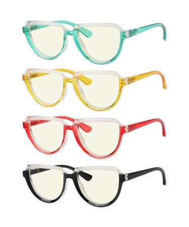 Eyekepper Multipack tinted Blue Light Blocking Reading Glasses for Women Men Readers Computer Eyeglasses D-4 Pack-mix 1.75 x