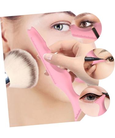 PLAFOPE Silicone Eyeliner Stencil 2pcs Silicone Beauty Ruler Eyelash Spoolies Face Cream Applicator Eyebrow Template With Wings 15.00X4.15X0.50CM Pink-1 - Buy Online on GoSupps.com