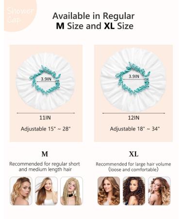 Mikimini Waterproof Shower Cap for Women & Girls - Reusable Washable Cute & Soft - Medium White (1 Pack) - Buy Online on GoSupps.com