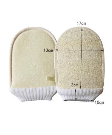 2 Pack Exfoliating Glove Set - Natural Loofah Bath Scrubber for Exfoliation - Organic Bathing Gloves for Smooth Skin - Buy Online on GoSupps.com