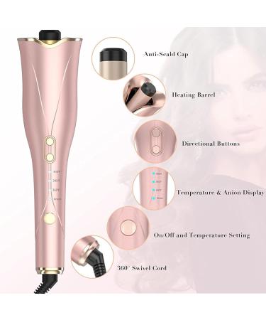Yuehuam Auto Hair Curler Automatic Curling Iron Wand with 4 Temperatures & 3 Timers Dual Voltage Auto Shut-Off Spin Iron for Hair Styling Champaign Gold - Buy Online on GoSupps.com