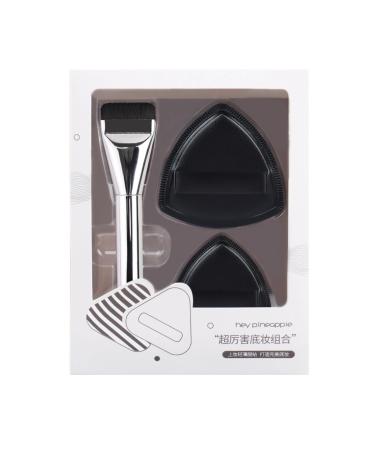 Powder Puff Set Soft Triangle Makeup Puff and Foundation Makeup Brush Velour Makeup Foundation Brush Blending Set Streak-Free Makeup for Liquid and Cream Foundation
