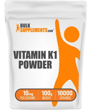 BulkSupplements.com Vitamin K1 Powder - Vitamin K1 Supplement for Bone and Heart Health Support - Gluten Free 10mg per Serving 100g (3.5 oz) (Pack of 1) 3.5 Ounce (Pack of 1)