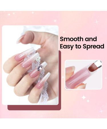 JEWHITENY 3 Colors Poly Nail Extension Gel Set - 30ml Pink White & Brown for French Manicure | DIY Nail Art & Home Salon Beauty Gift - Buy Online on GoSupps.com