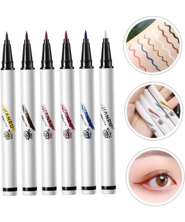 DRESSOOS 6pcs Colored Eyeliner White Liquid Eyeliner Matte Liquid Eyeliner White Eye Liner Eye Makeup Abs - Buy Online on GoSupps.com