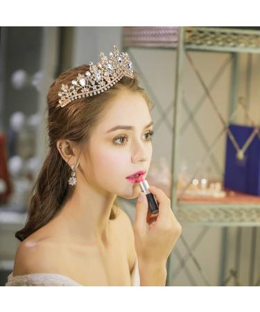 TOBATOBA Gold Crown: Crystal Princess Tiara for Women - Perfect for Wedding, Quinceanera, Prom & Cosplay - Buy Online on GoSupps.com