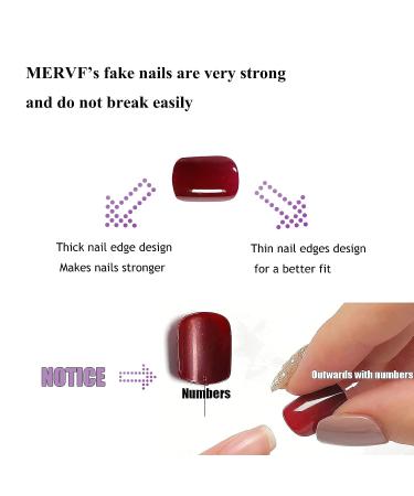Mervf Medium Almond Ombre French Tip Stiletto Press on Nails - 24pcs Glossy Acrylic Fake Nails with Design for Women - Buy Online on GoSupps.com