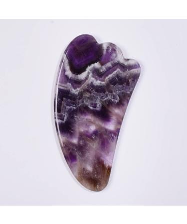ESBANT Amethyst Massager Natural Stone Facial Roller Gua Sha Tool Set Scraping Crystal Massage 3pcs zhimo (Color : One Size)