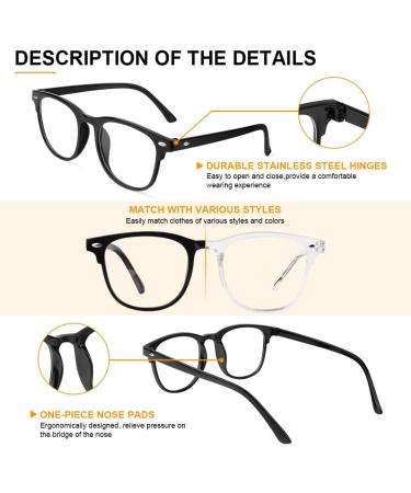 Aomig Blue Light Glasses - 2PC Gaming & Reading Glasses | Unisex Eye Protection & Fatigue Relief (Black/White) - Buy Online on GoSupps.com